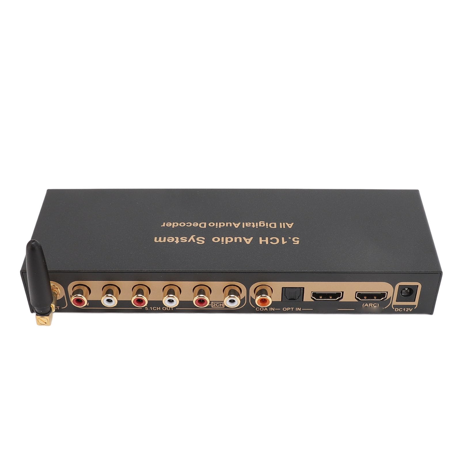 5.1/2.1 Audio Digital Sound Decoder Konverter, 24bit/192KHz DAC 6 Kanal HDMI 4K ARC Glasfaser Koaxial Analog Sound Decoder System, Unterstützt U-Disk-Wiedergabe (EU-Stecker)