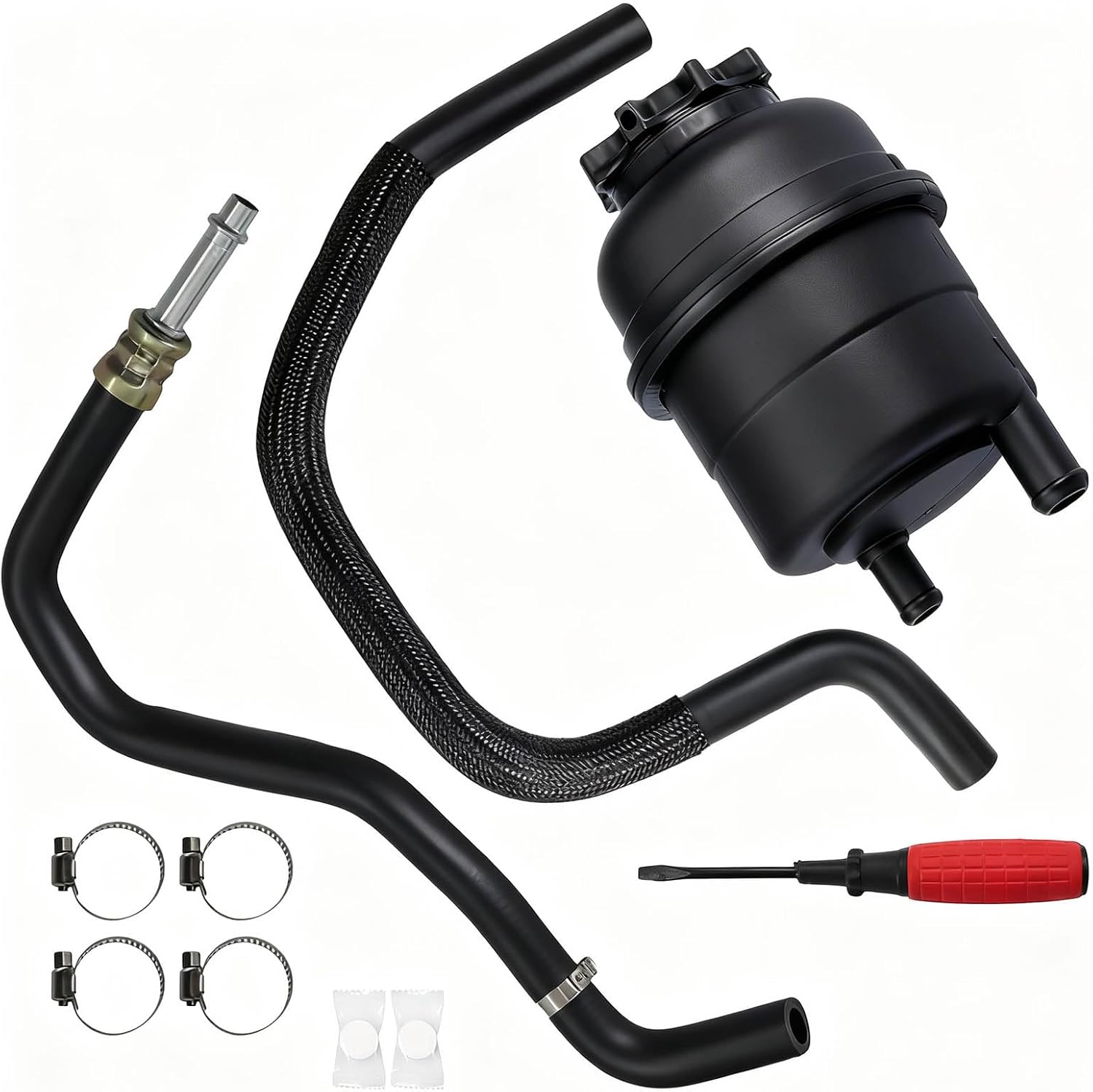 Power Steering Reservoir Tank & Hose Kit, Compatible with BMW E36 E38 E39 E46 525i 528i 530i 323Ci 323i 325Ci 325i 328Ci 328i 330Ci 330i, # 32411097164, 32411094306, 32411095526