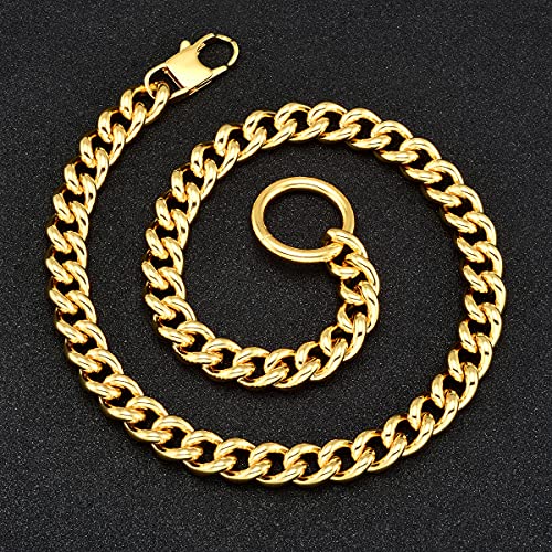 Jxlepe Womens Choker Chain 18K Gold Cuban Link Adjustable with O Ring Belt tail 0.4inch wide Punk Rock Stainless Steel Gift for her Sexy Pendant Xxxt.Necklace3