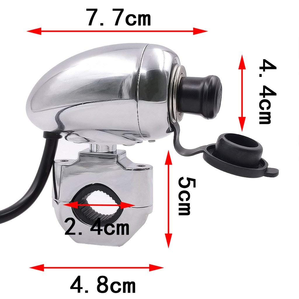 12V-24V Moto Manubrio Power Accendisigari con Portasigarette per Moto