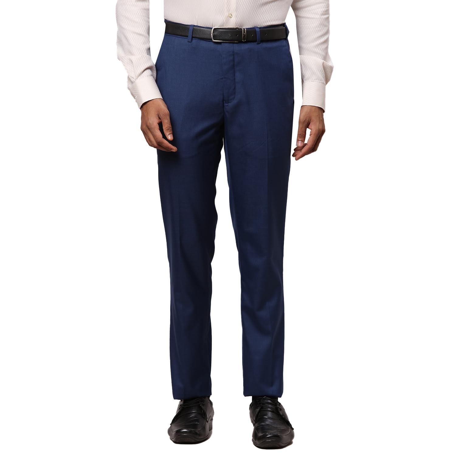raymond Men's Solid Pattern Contemporary Fit Polyester Blend Flat Front Formal Trouser-picture-32