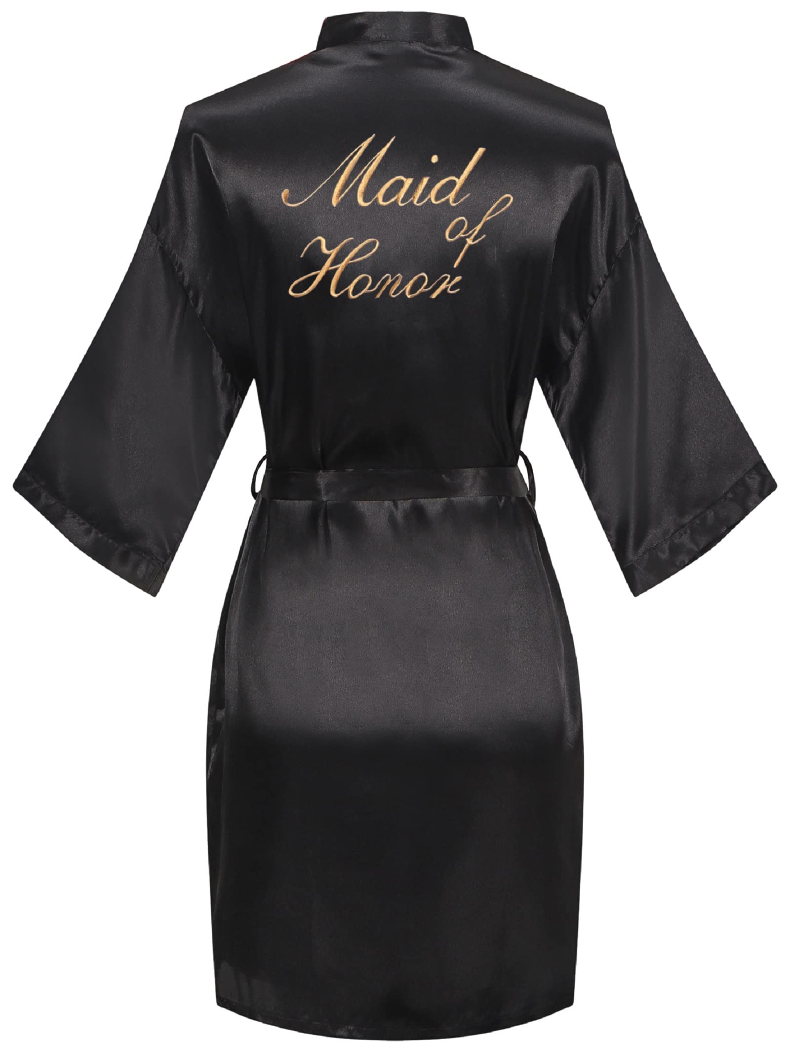 Women's Satin Kimono Robe Soft Bride Bridesmaid Sleepwear Short Wedding Party Bridal Robes Getting Ready