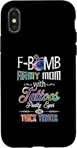 Miniatura 7 de Funda para iPhone 12 Pro Max Army Mom con tatuajes, ojos bonitos, muslos gruesos - F Bomb Mom