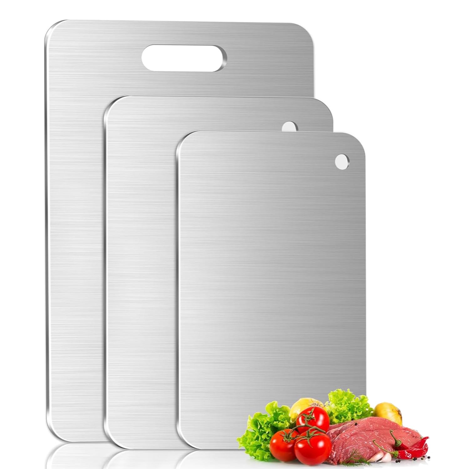 Planche à découper en acier inoxydable pour la cuisine de tous les jours et le pique-nique