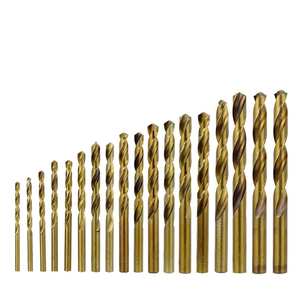 Ensembles de forets Ensemble de forets hélicoïdaux 13/19/25 pièces Ensemble de forets HSS revêtus de cobalt 1,0 mm à 13,0 mm Outils de perçage for le travail du bois - Ensemble de 25 pièces(19pcs Set)