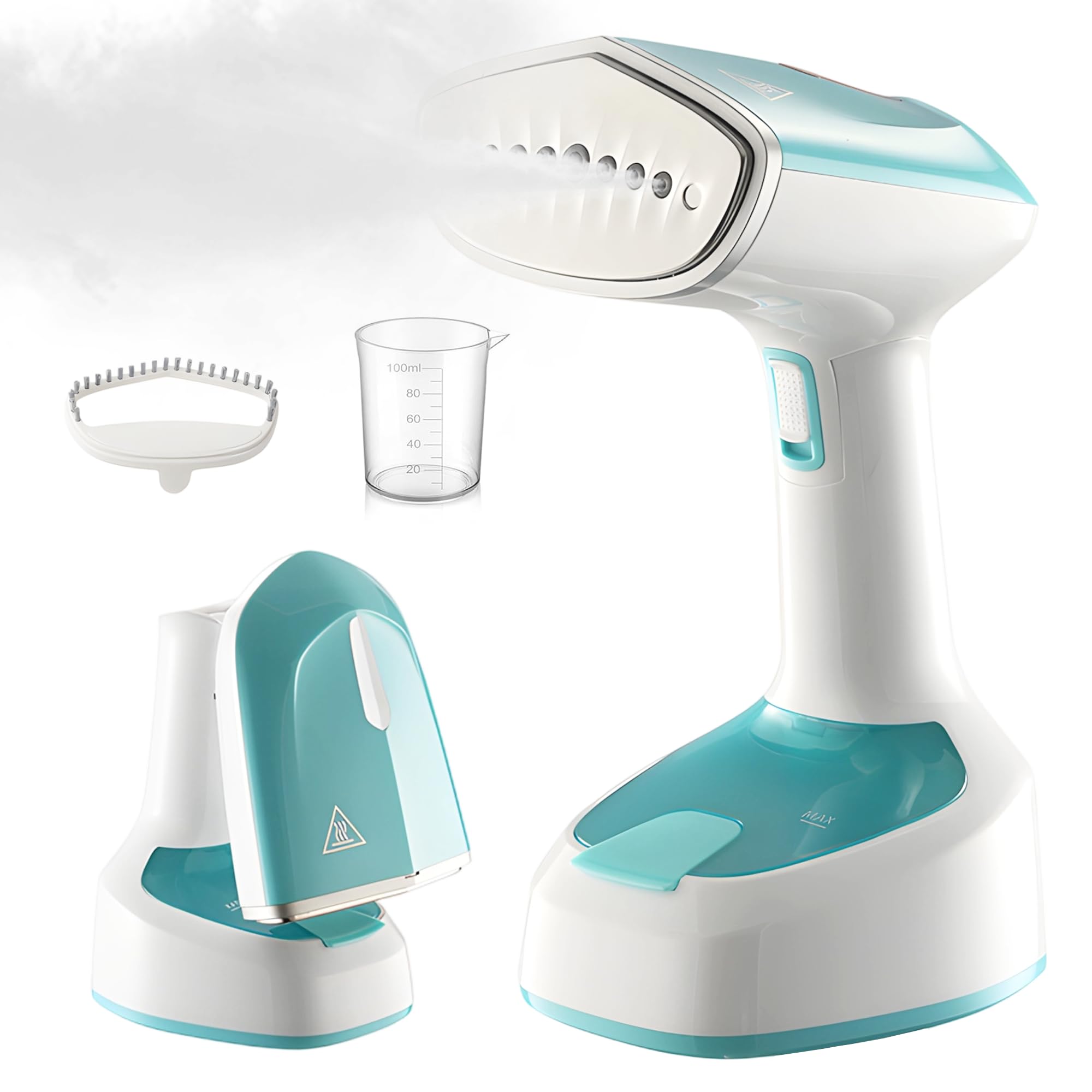 Foldable Clothes Steamer, Portable Handheld Steamer for Clothes, Fast Heat Up, Deep Wrinkle Removal, 1500W Garment Steamer with 150 ml Water Tank for Home, Office & Travel (Green)