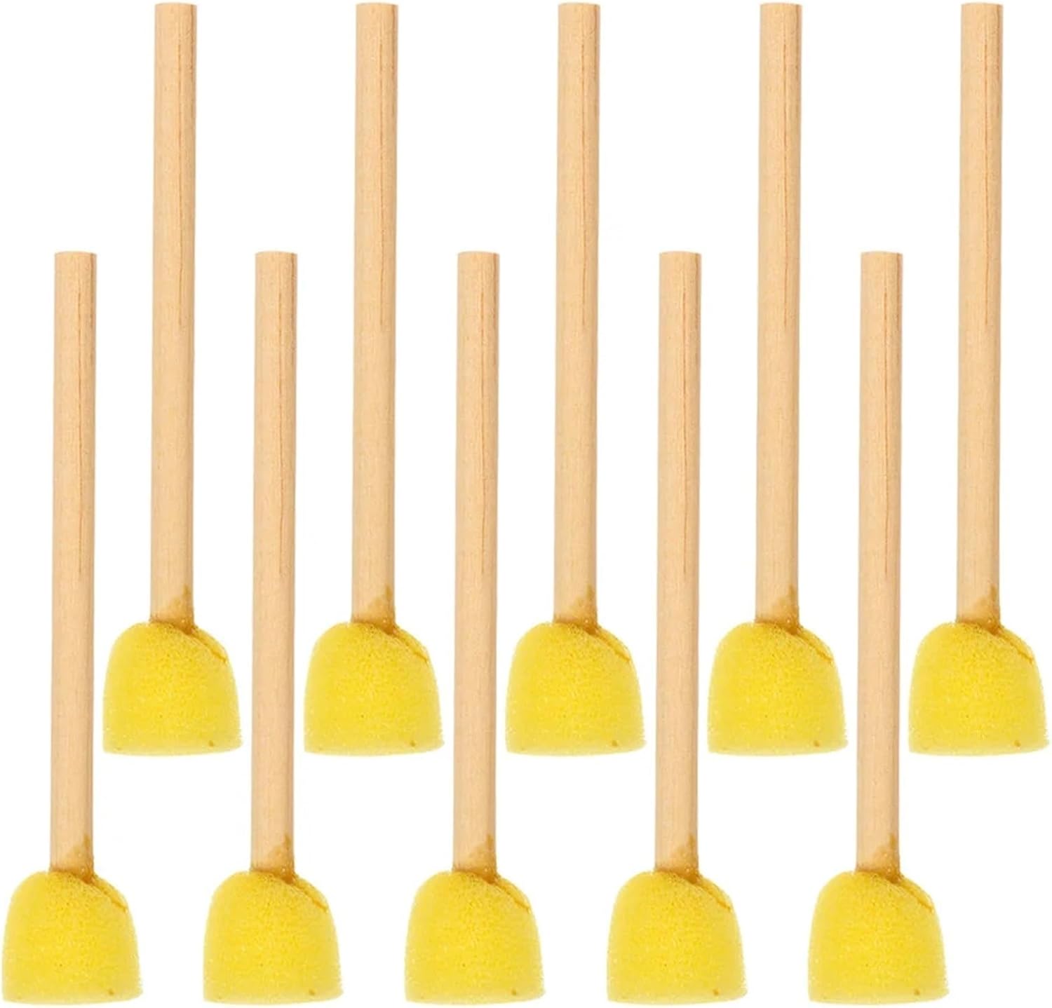 200 Pcs Round Foam Brush Set Wooden Handle Smooth Paint Sponges DIY Art and Craft