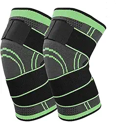 Kit Par 02 Joelheira Compressão Ajustável Ortopédica Elástica Alívio Dor Proteção Esportes