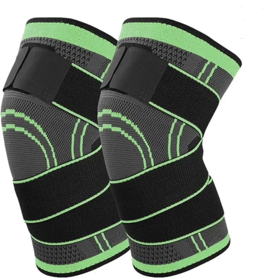 Kit Par 02 Joelheira Compressão Ajustável Ortopédica Elástica Alívio Dor Proteção Esportes