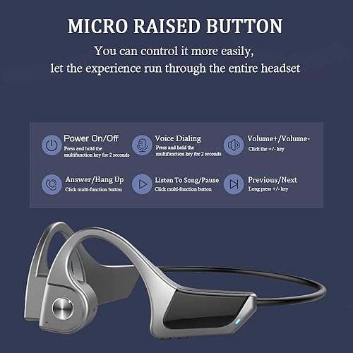 Miniatura 9 de SLuB Auriculares de conducción ósea, auriculares inalámbricos Bluetooth 5.0 de oreja abierta, alta calidad de sonido, ultraligeros, impermeables y