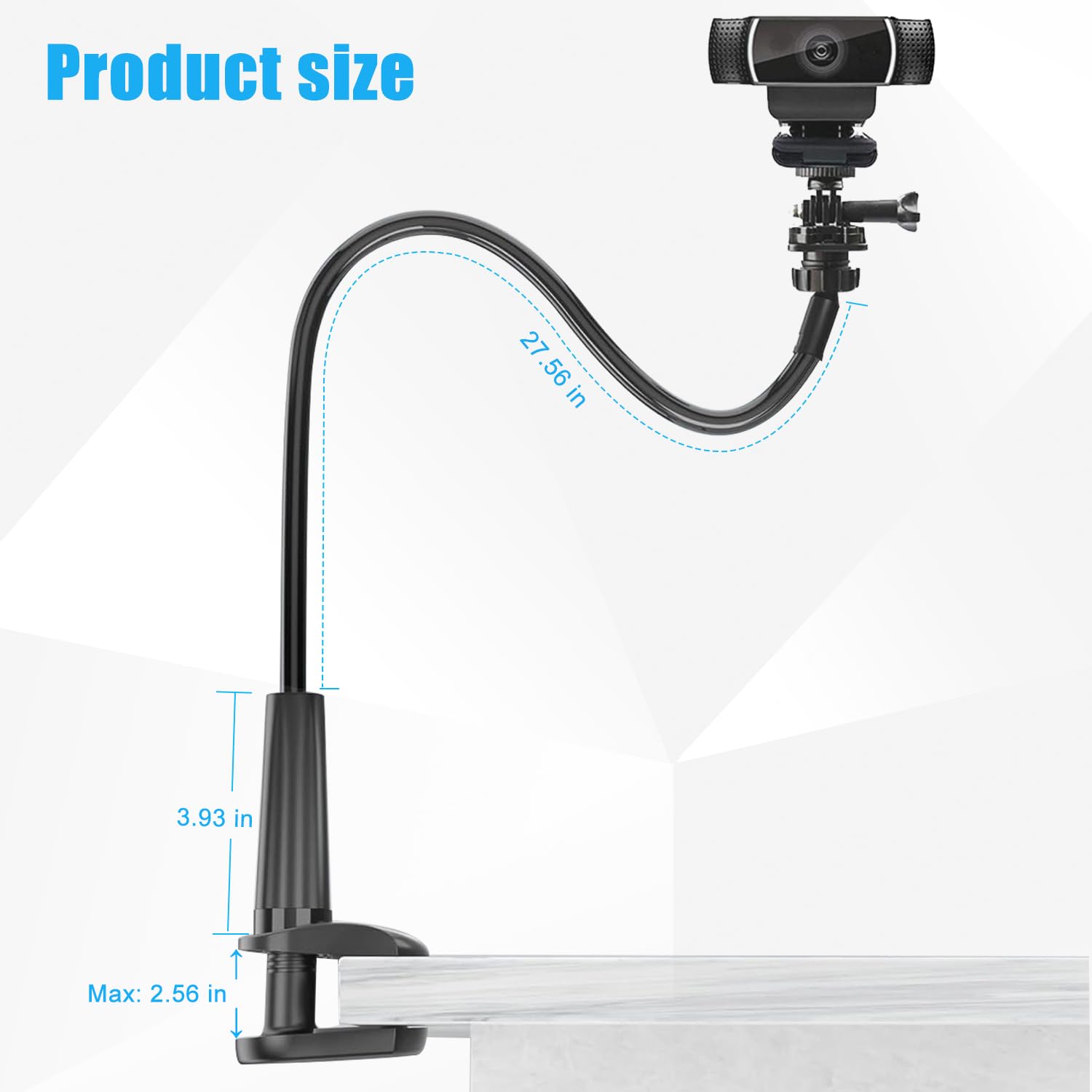 Webcam-Ständer für Schreibtisch, flexibler Schwanenhals, Webcam-Halterung, Arm mit Handyhalterung, Webcam-Ständer, Computerkamera-Schreibtischhalterung für Logitech C922 C930e C920S C920 C615 C960