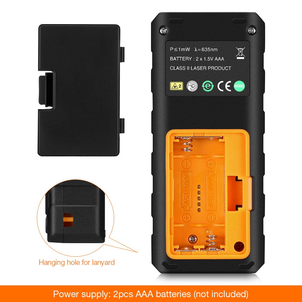SW-DM60 Medidor de distancia láser digital de mano para interiores/exteriores 60M(S 60M)