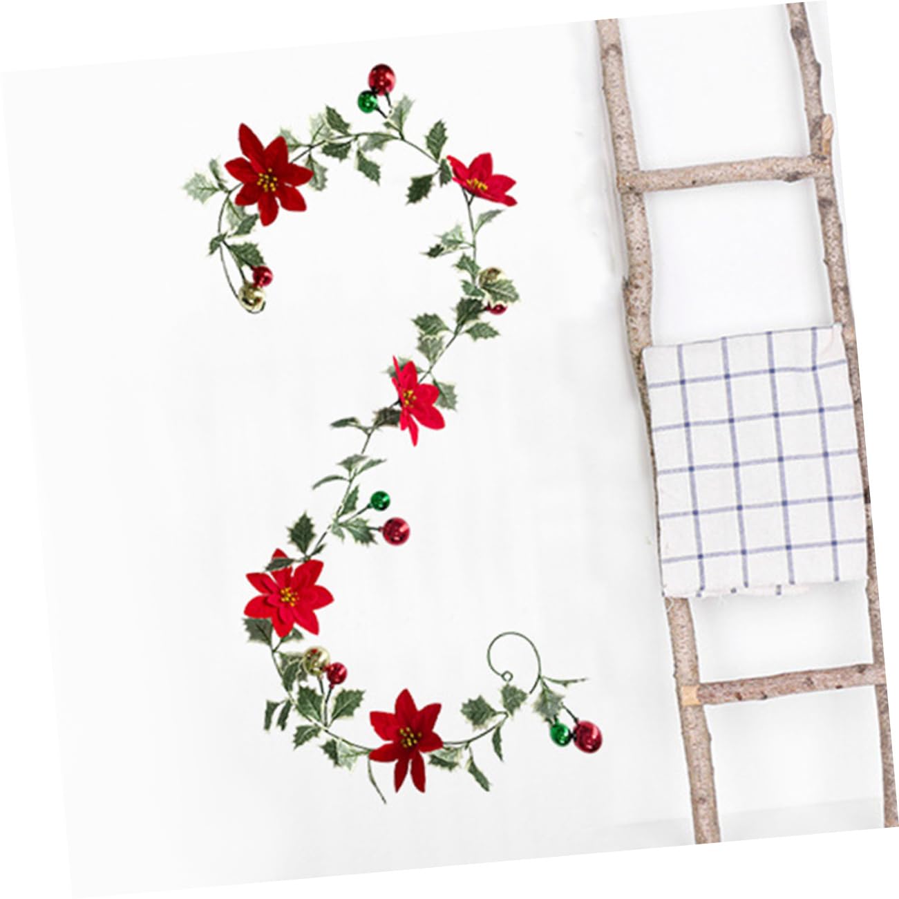Cabilock 5 Piezas De Guirnaldas De Luces Verdes con Bastones Adornos De Hojas Relleno para Decoración De Puertas Coronas De Musgo Falsas Flores Artificiales De Ratán De Seda