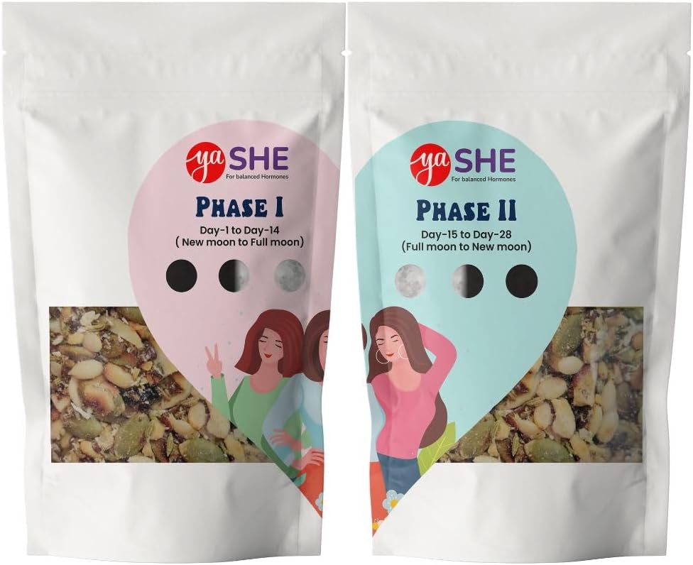 Yazas - yaSHE Seed Cycling Combo for Hormonal Balance | PCOD, PCOS, PMS, Irregular Periods Relief | Natural Women's Cycle Support | 600gm
