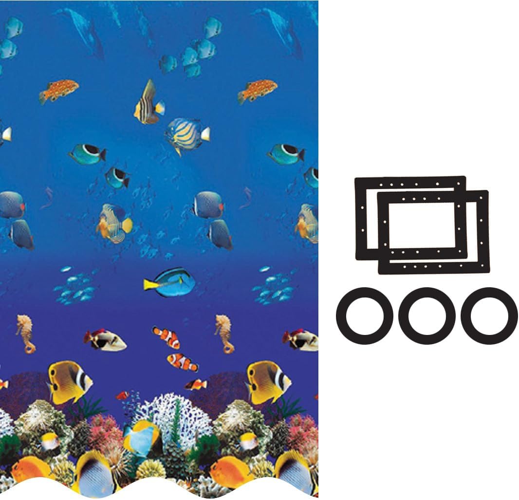 Smartline 15 ft x 30 ft Oval Swimming Pool Liner | Caribbean | Overlap Style | 48-52 Inch Wall Height | 25 Gauge Vinyl | for Steel Sided Above Ground Pools | Gasket Kit Included