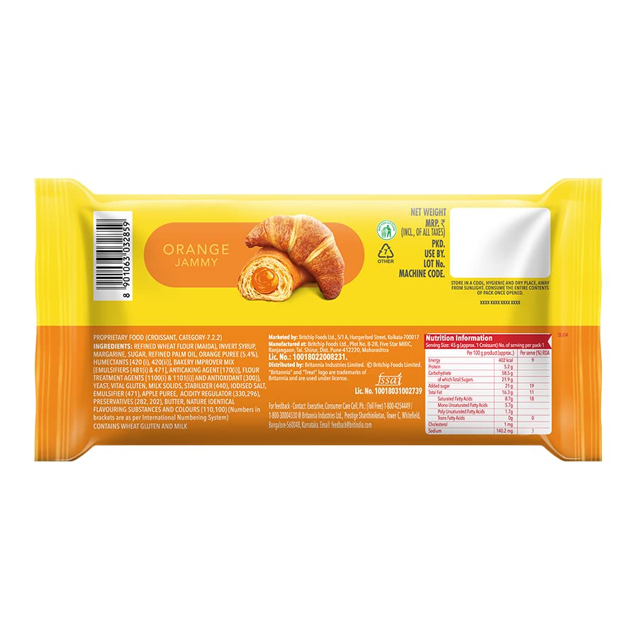 Image of Britannia Treat Croissant Orange 45G