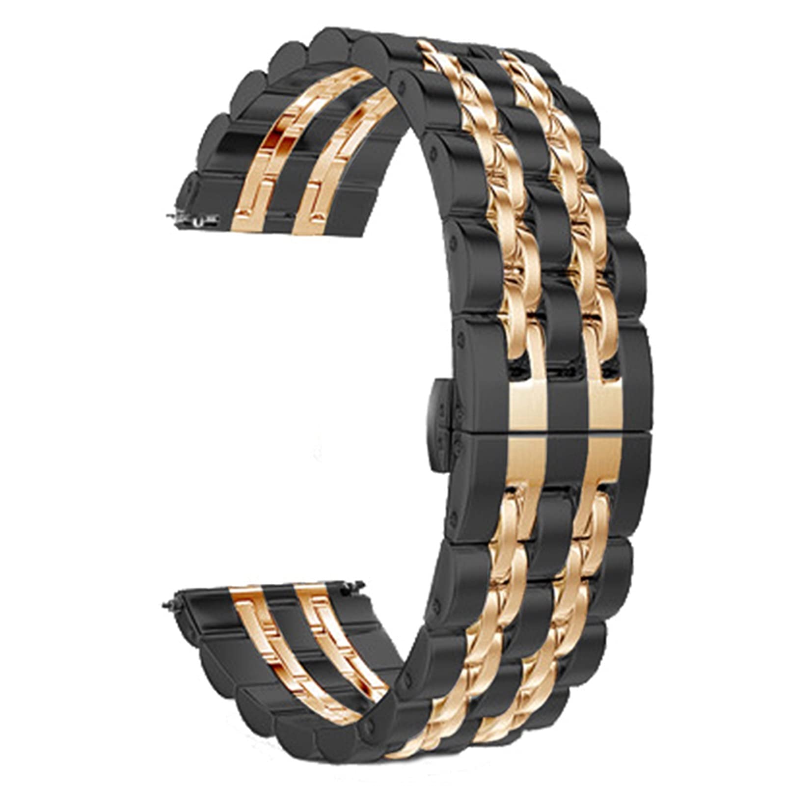 Bracelet de Montre en Acier Inoxydable à dégagement Rapide, pour Boucle Papillon de 20mm et 22mm, en métal Massif détachable