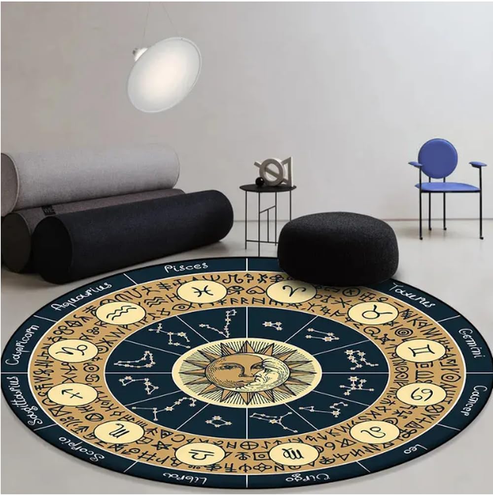 Tapis occulte soleil et lune pour créer un coin lecture mystique dans votre salon