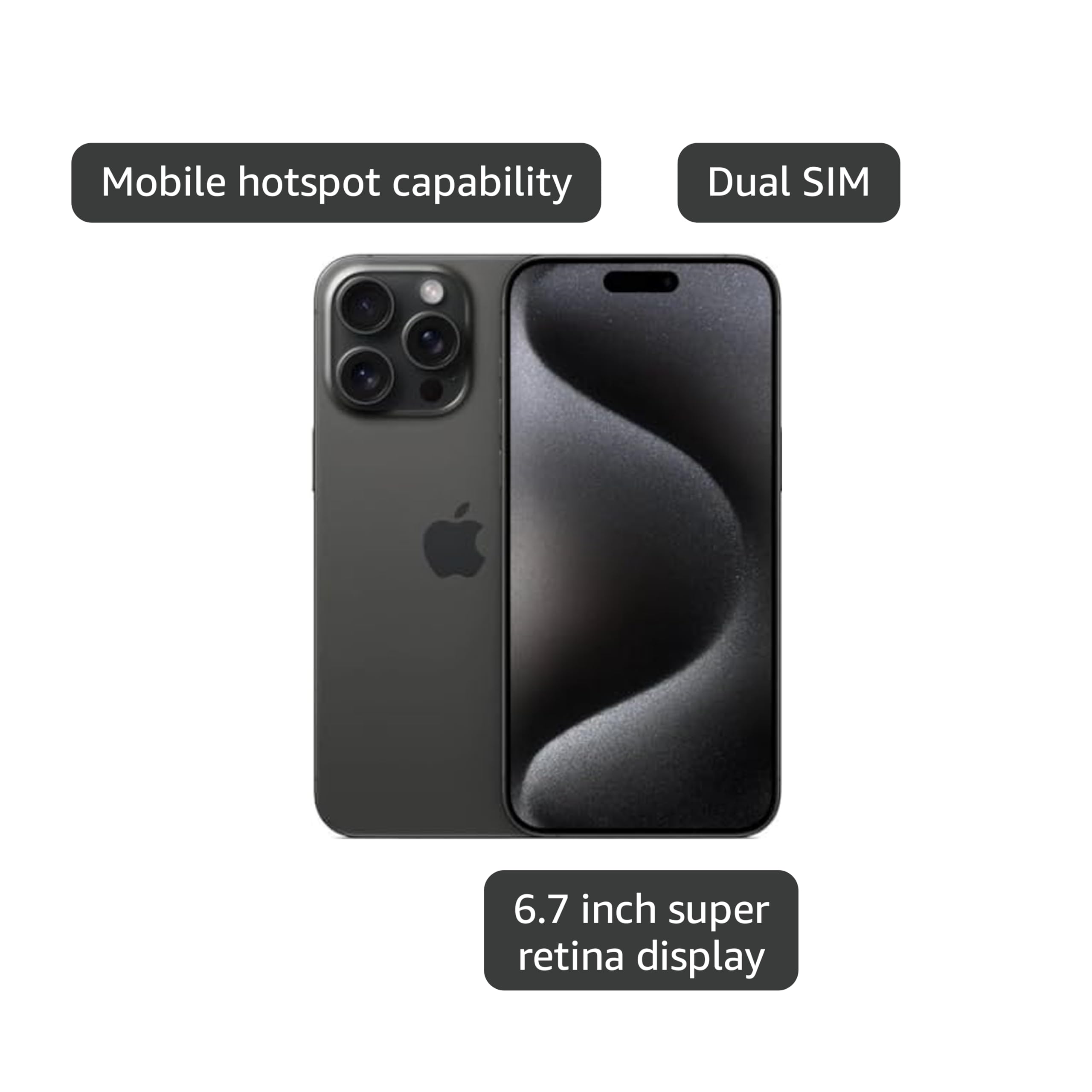 Amazon.com: Apple iPhone 15 Pro Max, 1TB, Black Titanium Amazon.com: Apple iPhone 15 Pro Max, 1TB, Black Titanium