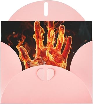 Fire Flame Hand Greeting Cards with Envelopes 4 X 6 in Blank Birthday Card with Envelopes, Beautiful Thank You Cards Blank Note Card for All Occasions