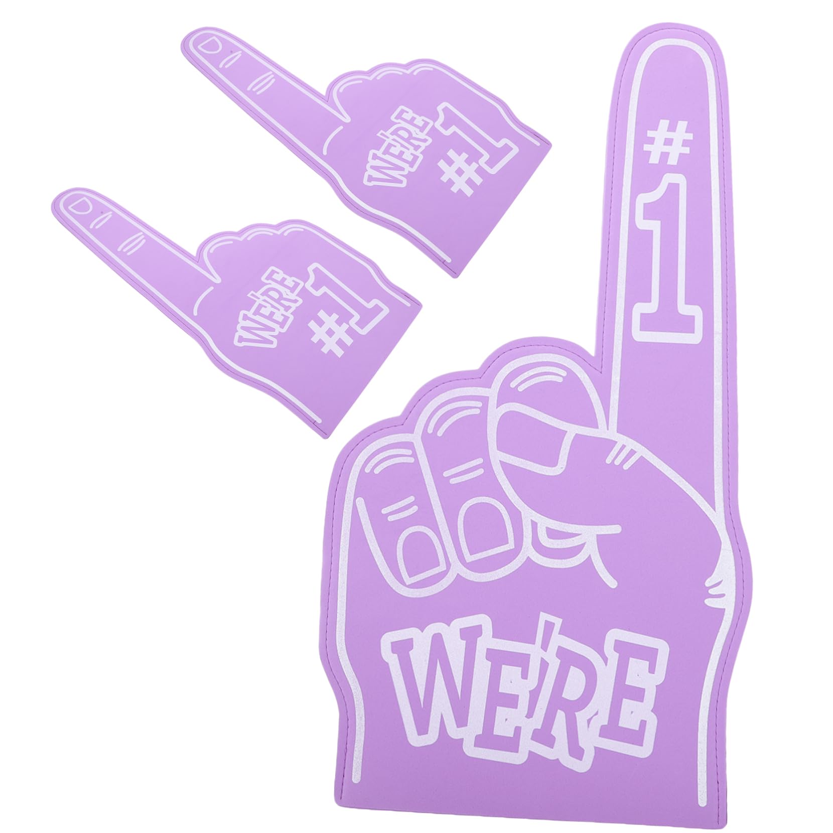 Yardwe Puntello di Tifo Sportivo Pom Cheerleader Mano in Schiuma Allegria Guanto Sportivo con Dita in Schiuma da Calcio da Festa Viola,Porpora Eva