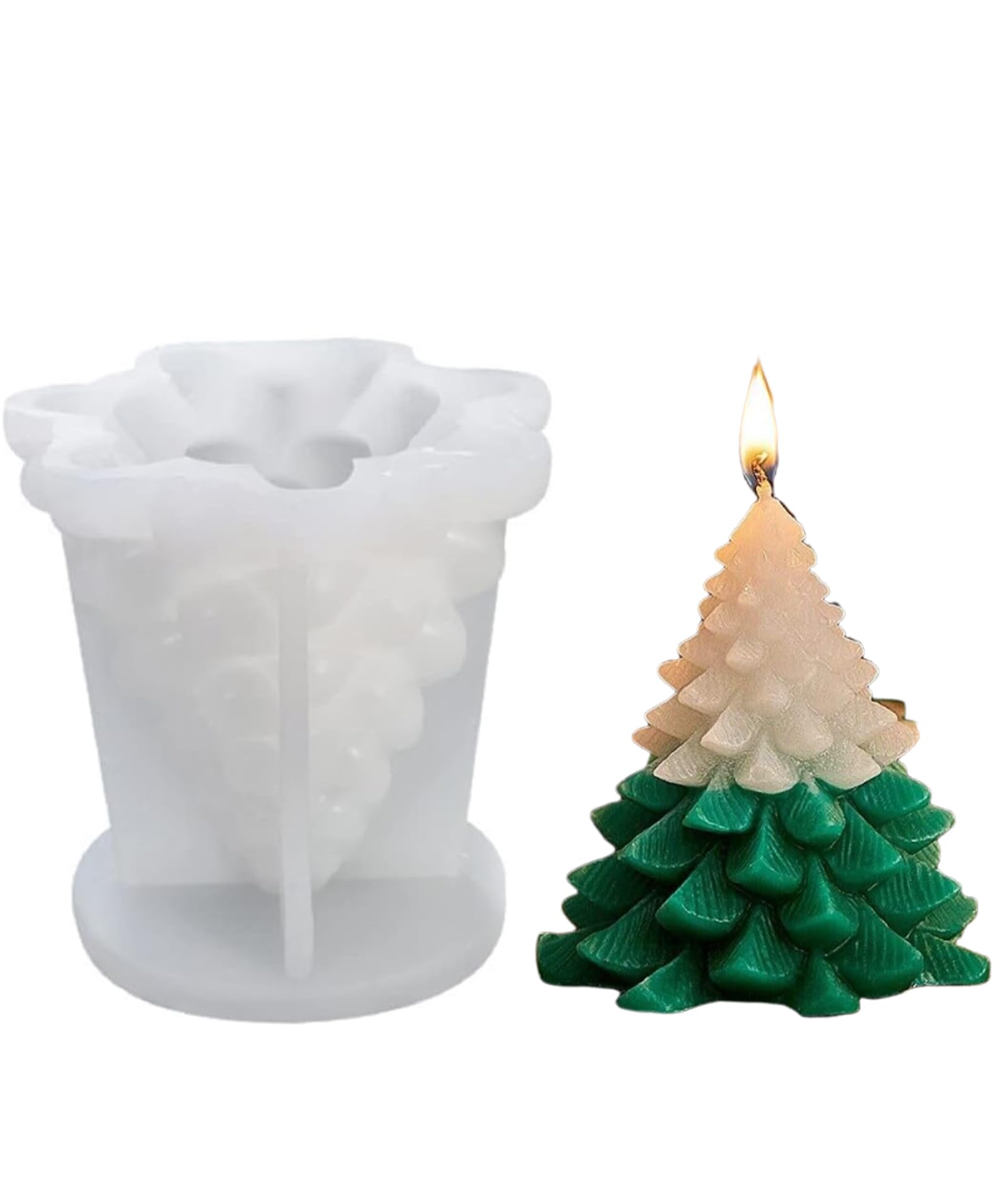 Christmas Candle Mold, Christmas Tree Candle Mould, Candle Making Kit, Tree Shaped Candle Making Mold for DIY Candles, Soap, Chocolate, 8.5 x 8.4 cm-image-28