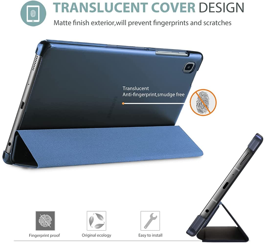 ProElite Smart Flip Case Cover for Samsung Galaxy Tab A7 Lite 8.7" SM-T220/225 Translucent Back with Stylus Pen, Dark Blue — Amazon image 4