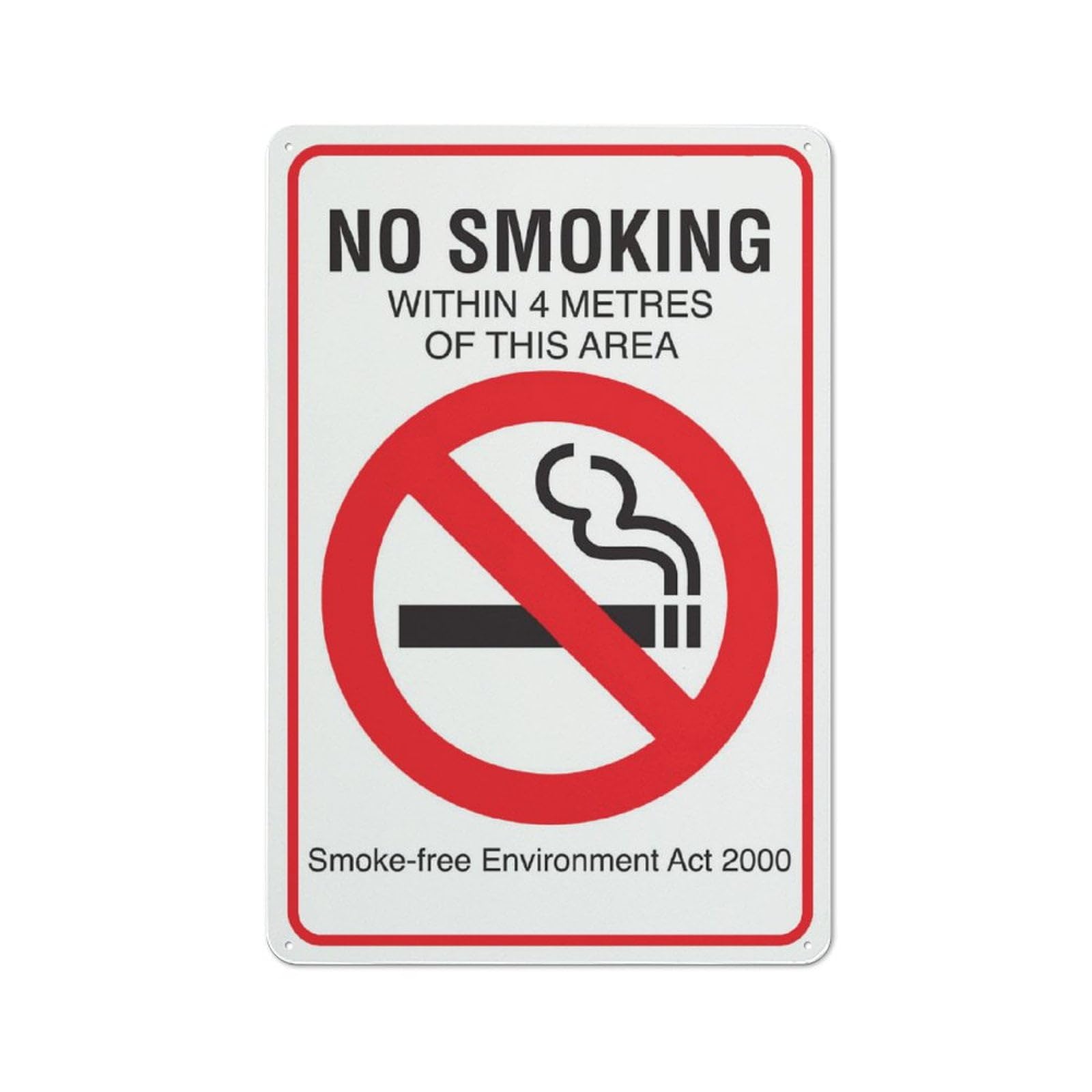 peiyeety No Smoking Within 4 Meters Of This Area Sign For Business - 8"x12" Rust Free Aluminum UV Printed, 4 Pre-Drilled Holes, Durable Weatherproof