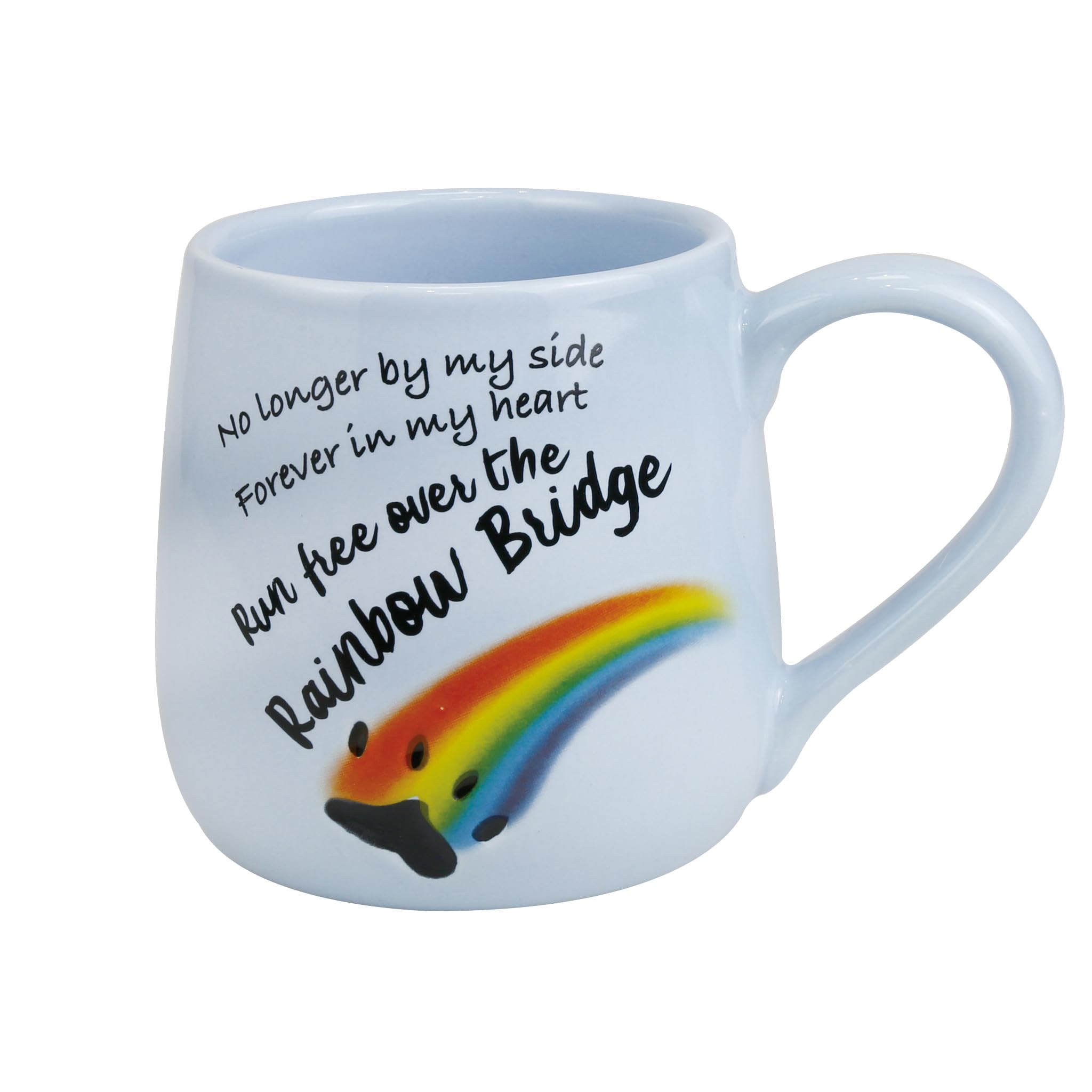 Enesco Our Name is Mud Pets Rainbow Bridge Forever in My Heart Etched Coffee Mug, 16 Ounce, White