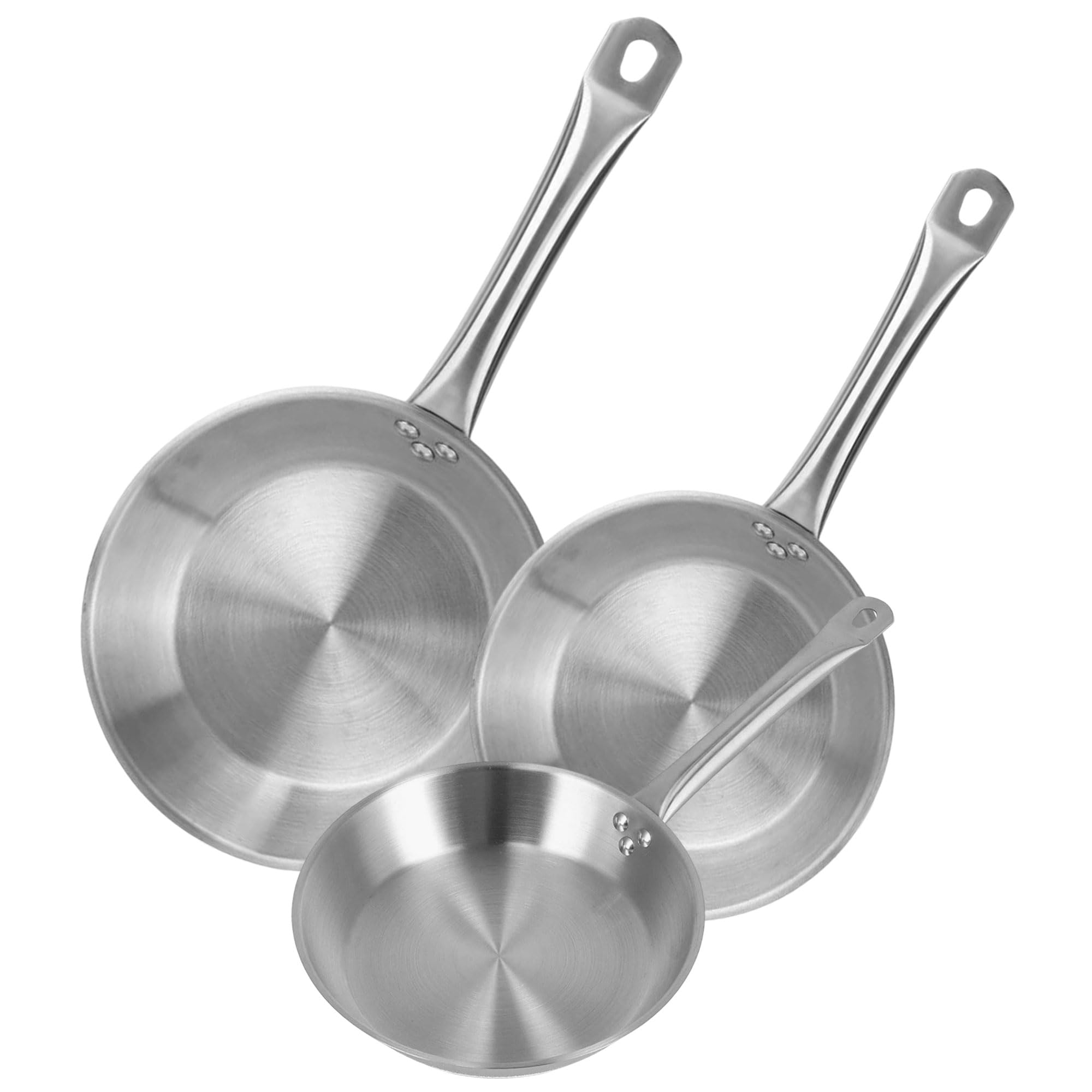 Well Home Set de 3 Sartenes Ø20Ø24Ø28cm en Acero inoxidable, Aptas para inducción y SIN antiadherente — view 16