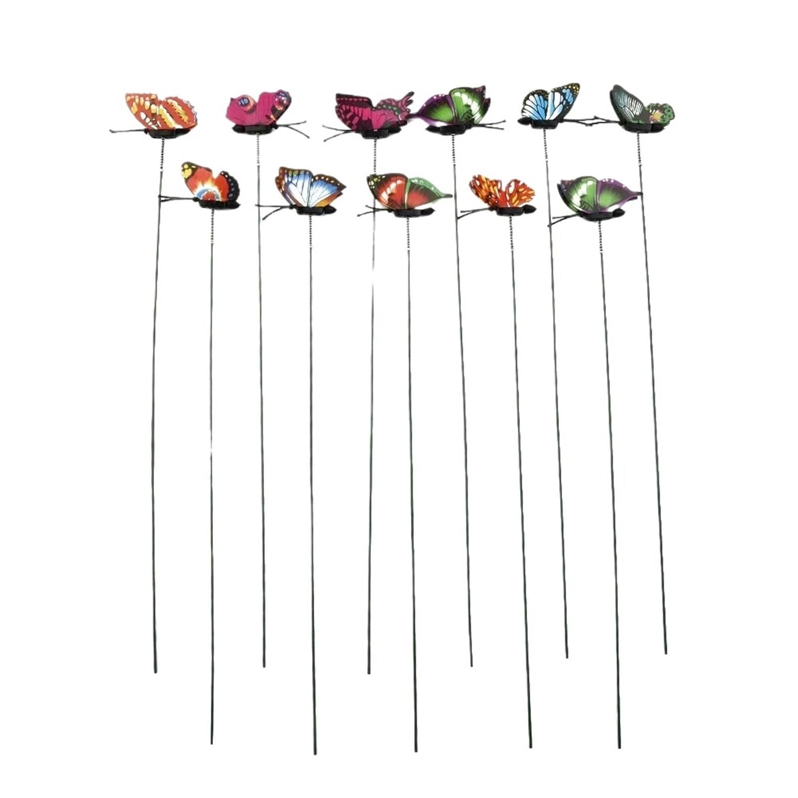 YUSUZH 50Pcs Butterflys Stakes Colorful Simulation for Garden Fence Decor
