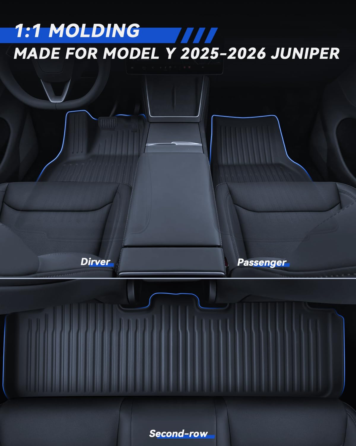 3W Vloermatten Voor Tesla Model Y 2025 2026 Juniper, Set Van 10 Stuks Tapijt Premium Thorex Automatten En Kofferbakmatten Alle Seizoenen Antislip Waterdicht Accessoires 3139095689