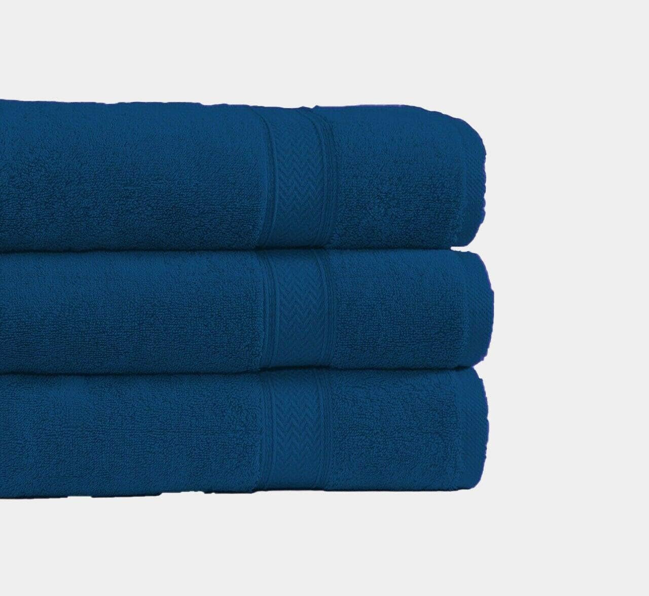 Pack of 3 Bath Sheets 100 Egyptian Cotton 600GSM Super Absorbent Hotel