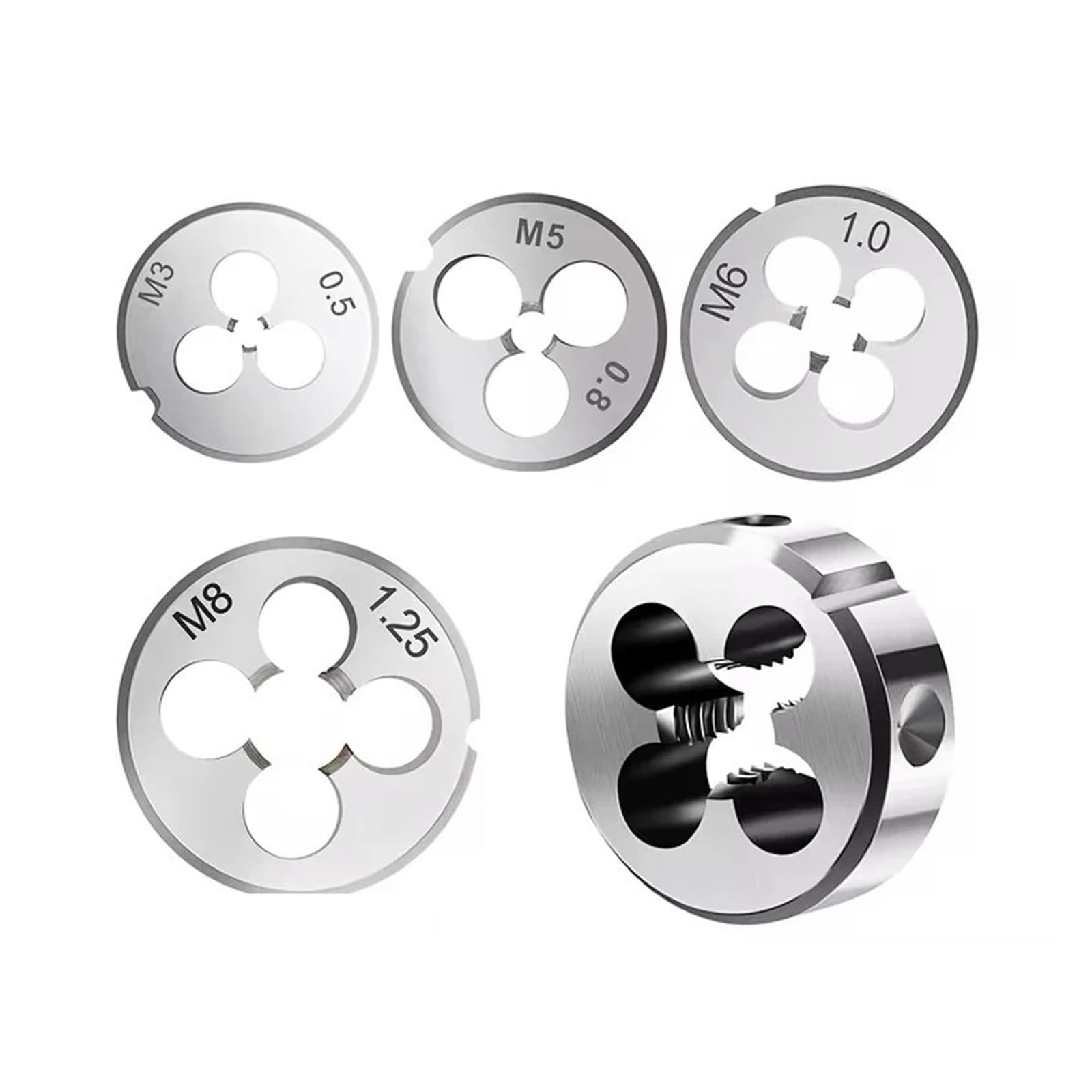Thread Die Right Hand Metric Round Alloy Steel Threading Metal Cutting Tools M1 M2 M3 M4 M5 M6 M8 M10 M12 M14(M5x0.8)