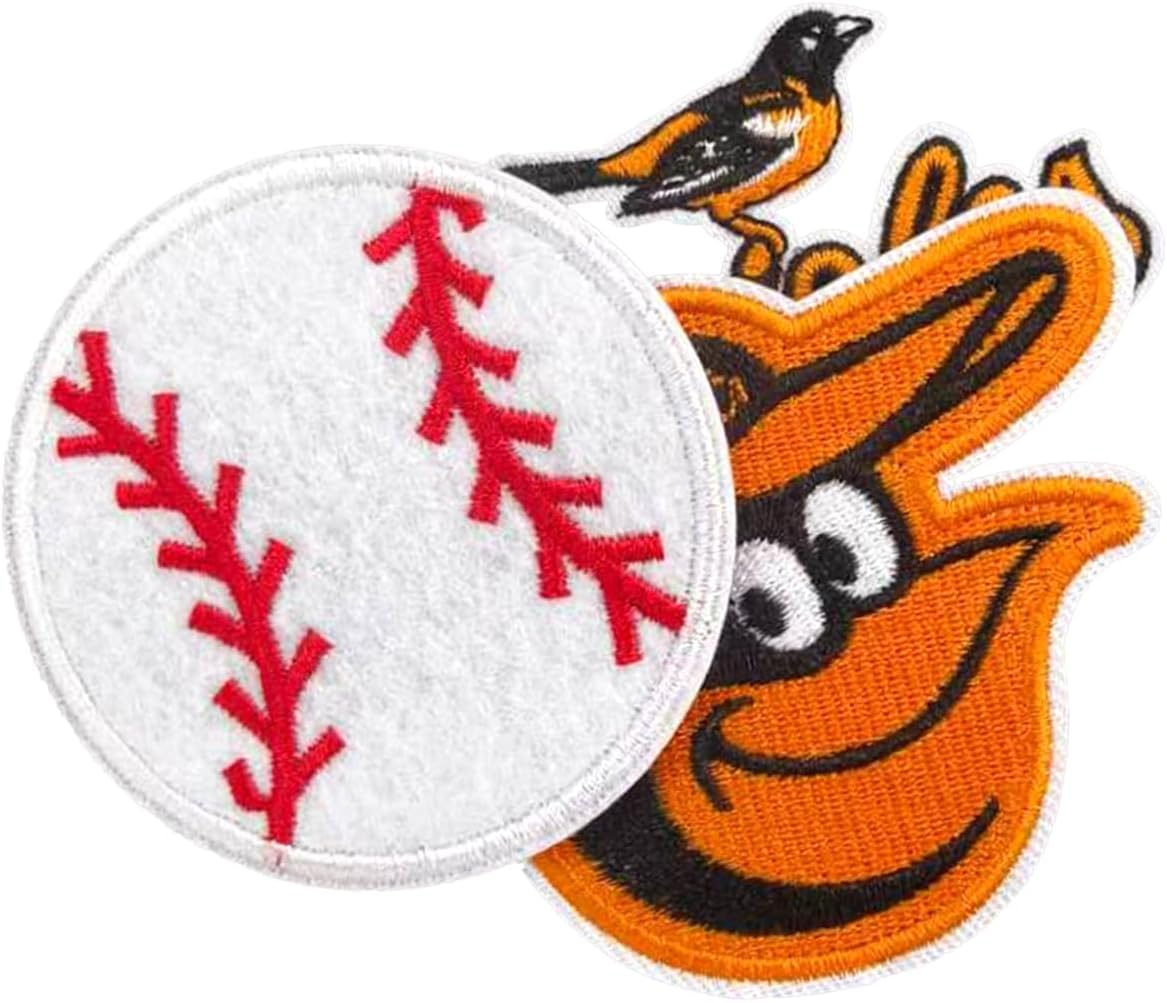 3Psc Baltimore Fans' Favorite Baseball Iron On Patches, for Jacket Backpack Jeans Jacket Woman&Man