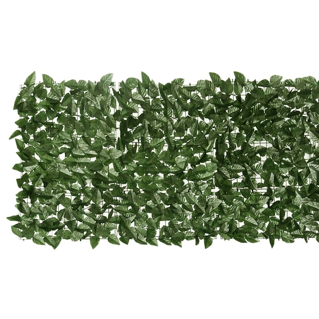 Osłona balkonowa z ciemnozielonymi liśćmi 200 x 75 cm, na taras i do ogrodu, jako dekoracyjna i praktyczna ochrona przed wzrokiem liści