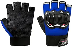 Luva Motociclista Ciclista Meio Dedo Respirável com Proteção nas Juntas – Touchscreen, Antiderrapante, Alta Ventilação