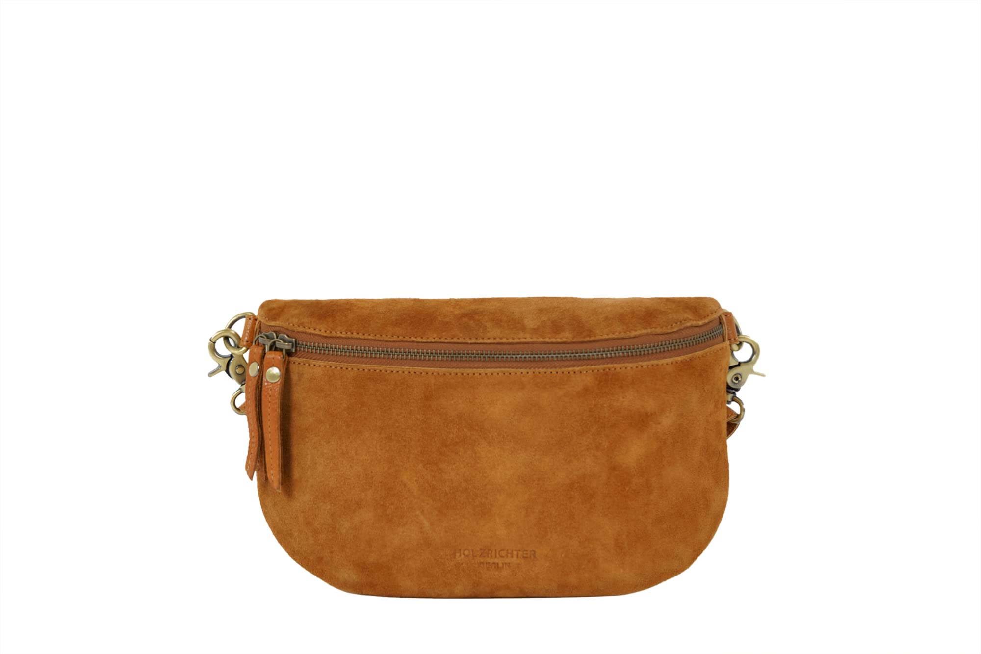 HOLZRICHTER Berlin - Große Bauchtasche aus Leder für Damen, 14 x 28 x 7 cm, Vintage Gürteltasche, Handgefertigte Hüfttasche, Premium Accessoire in Schwarz, Braun, No 2-2 (Karamell)