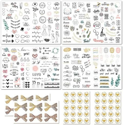 Clear Wedding Scrapbook Stickers for Planner Envelope Invitation Bridal Baby Shower Favors Engagement Anniversary Calendar Bullet Journal Guest Book Love Letter Thank You Card Transparent Vinyl Label