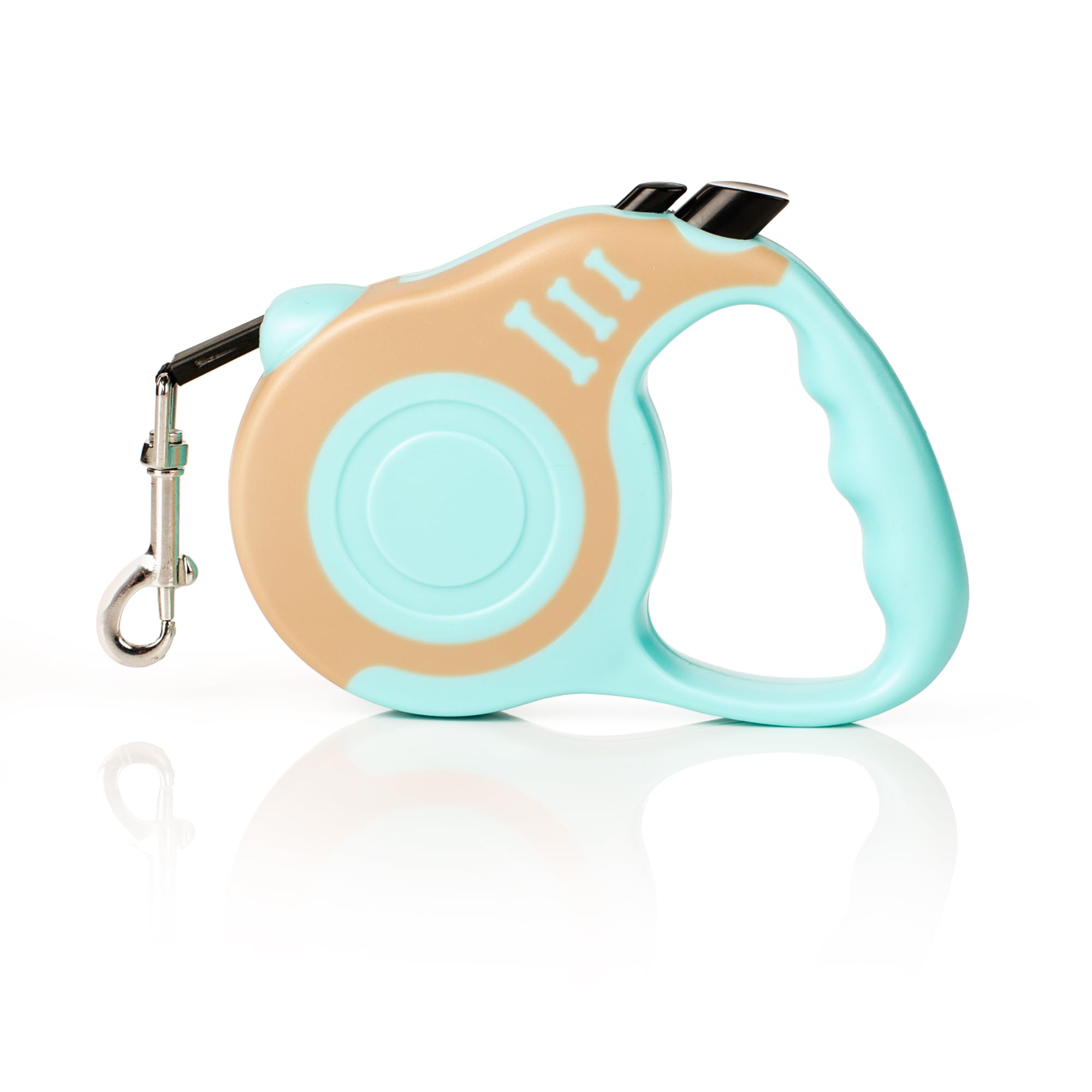 Correa Perro - Correa Extensible para Perros, Correa retráctil de 3 y 5 Metros - Correa Perro pequeño hasta 10 kg (Azul Claro/Beige, 3M)
