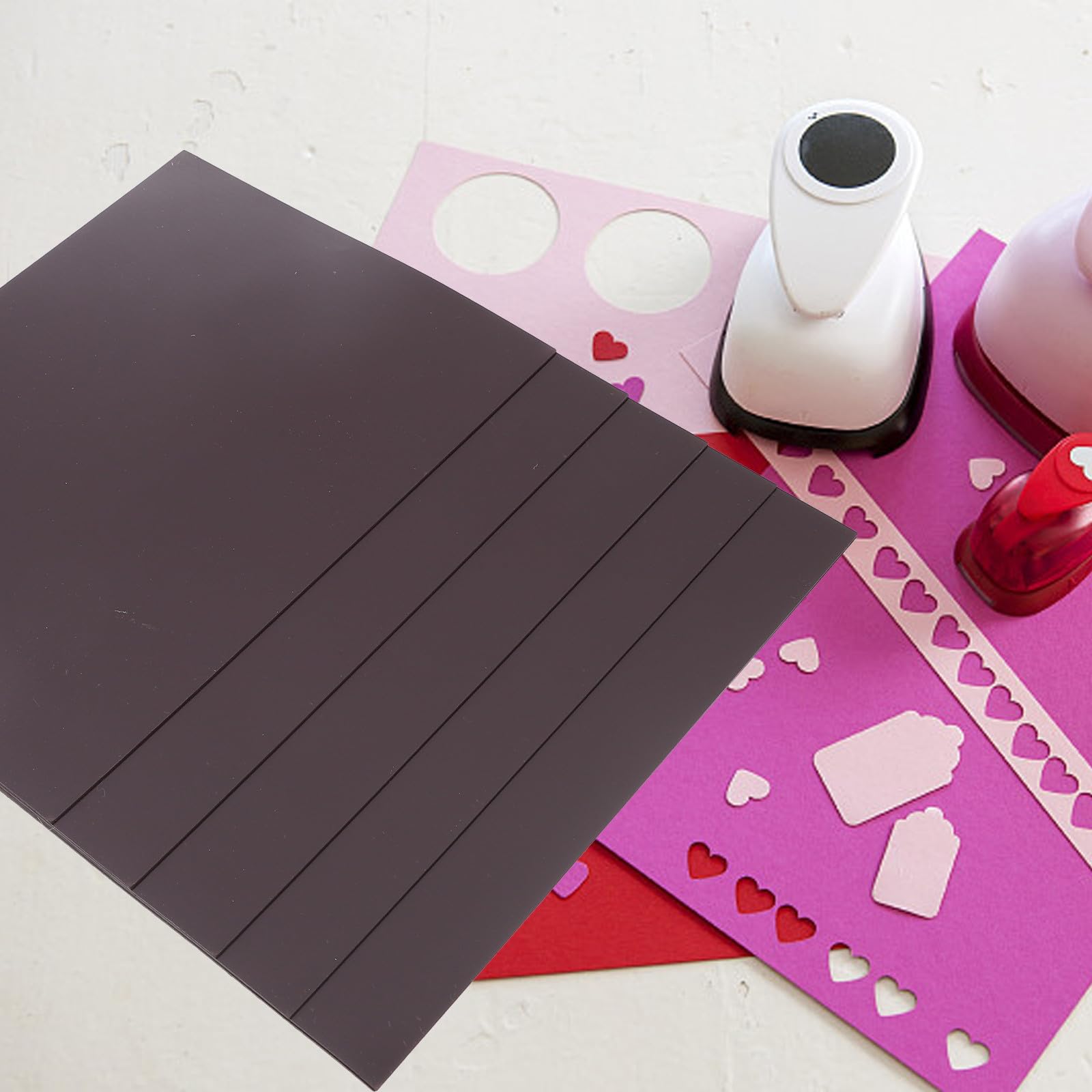 Gadpiparty Flexible Magnetische Pflaster 6 Stück Rechteckige Gummi Magnetfolie Selbstklebend für Kühlschrank und Bastelarbeiten
