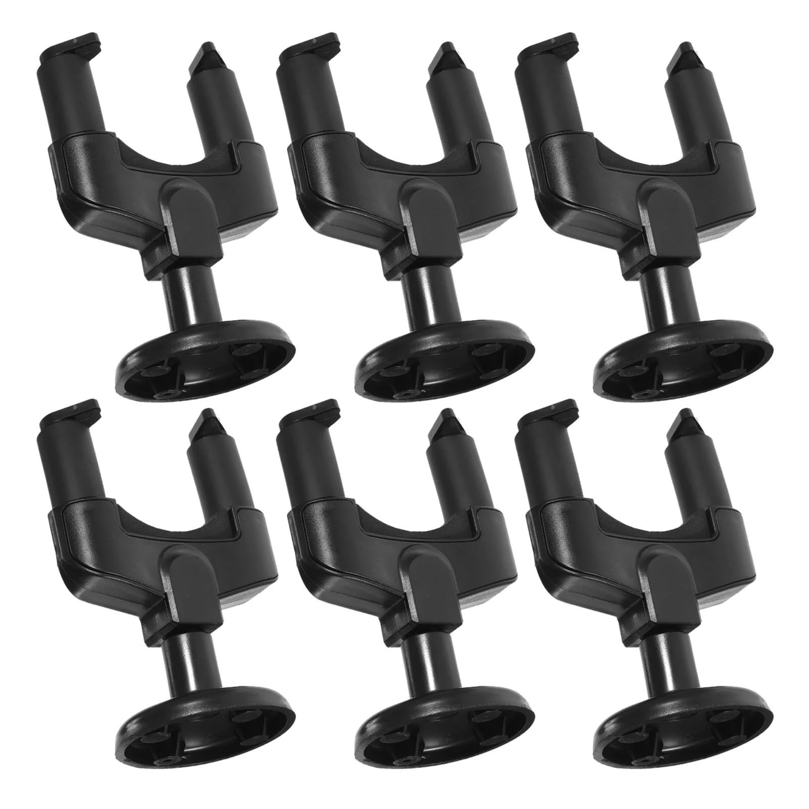 tianwandong Wieszaki ścienne na gitarę Półka ścienna na gitarę Stojak na gitarę Hak z automatyczną blokadą Uchwyt i podstawa (czarny)(6Pcs)