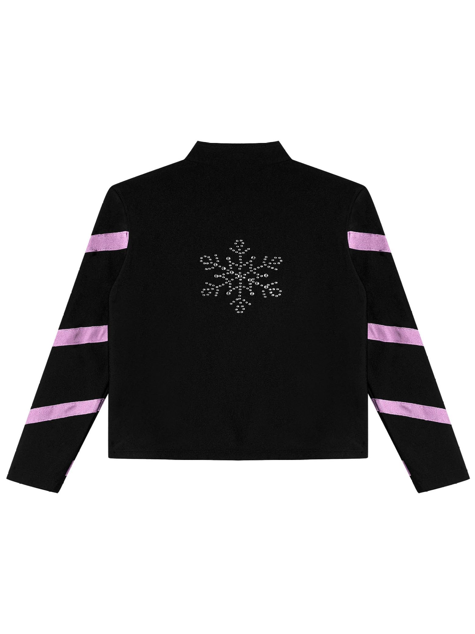 Mädchen Eiskunstlauf Jacke Thermo Gefütterte Sweatjacke Mit Stehkragen Kinder Rollkunstlauf Sport Gymnastik Tanz Workout Mantel Slim Fit