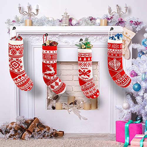 image for JOYIN 18” Christmas Stockings 4 Pcs, Large Size Rustic Cable Knit Xm