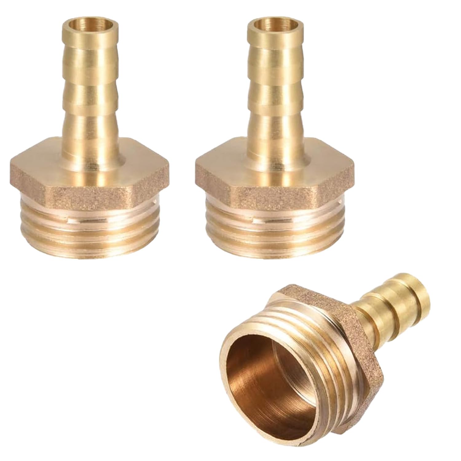 QZKJQDD 3 Stück 8 mm Messing Schlauchtülle Hose Barb Fittings, 1/2 Zoll Schlauchnippel Verbinder Messing, Rohr Adapter, Schlauchtülle für Wasser, Gas, Luft