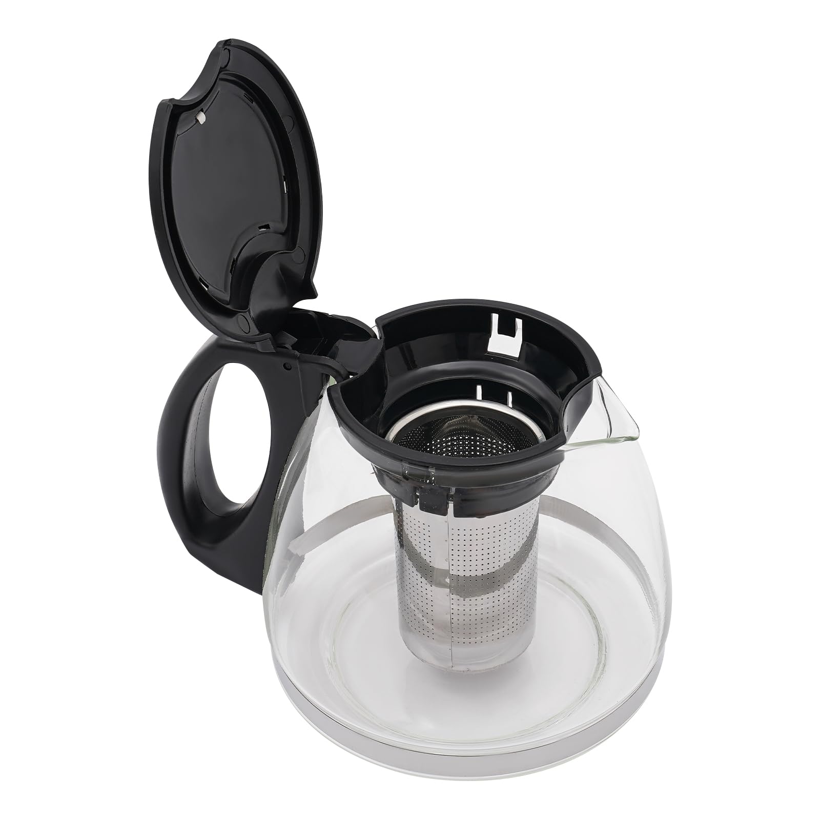 Hervidor eléctrico, 1800 W, hervidor de agua de acero inoxidable, hervidor de agua de doble quemador, 158-176 ℉, temperatura ajustable con pantalla LCD, filtro de cristal, hervidor de agua para café y