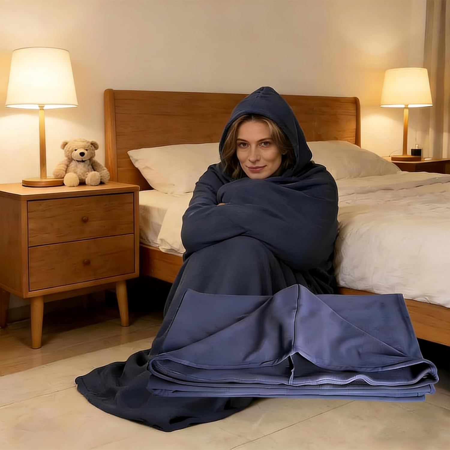 Wearable Sleep Pod Hug Blanket for Adults - Breathable Sensory Compression Blanket for Stress Relief, Anxiety & Deep Sleep, Portable Travel Sleeping Bag for Relaxation