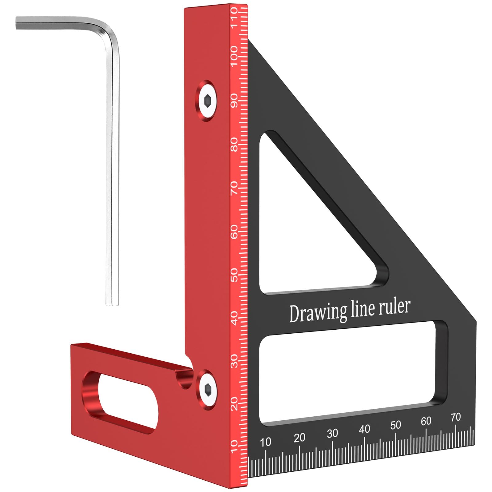 3D Multi-Angle Measuring Ruler, 45/90 Degree Woodworking Square Protractor Aluminum Alloy, Miter Triangle Ruler, Layout Measuring Tool for Engineer