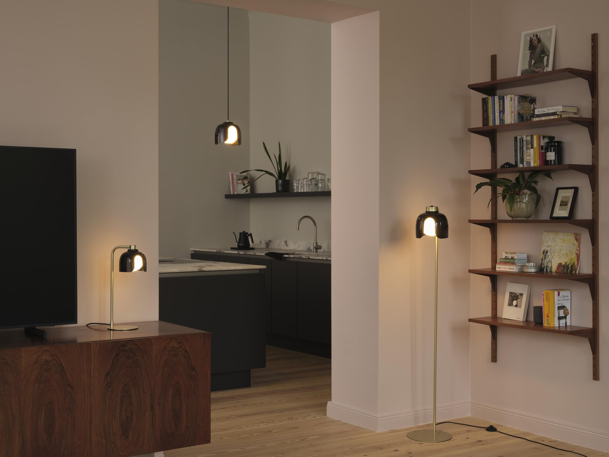 Osram Lampadaire DECOR Corolle, Métal Noir Verre, Version E27, 270mm,
