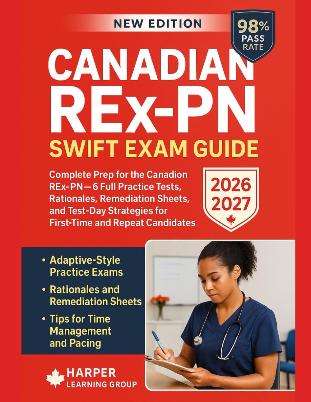 CANADIAN REX-PN SWIFT EXAM GUIDE: Complete Prep for the Canadian REx-PN — 6 Full Practice Tests, Rationales, Remediation Sheets, and Test-Day Strategies for First-Time and Repeat Candidates